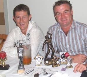 Beware! Accumulators of trophies (even the ones that don't belong to them). Craig Pridham (left) and Sean O'Kane.
